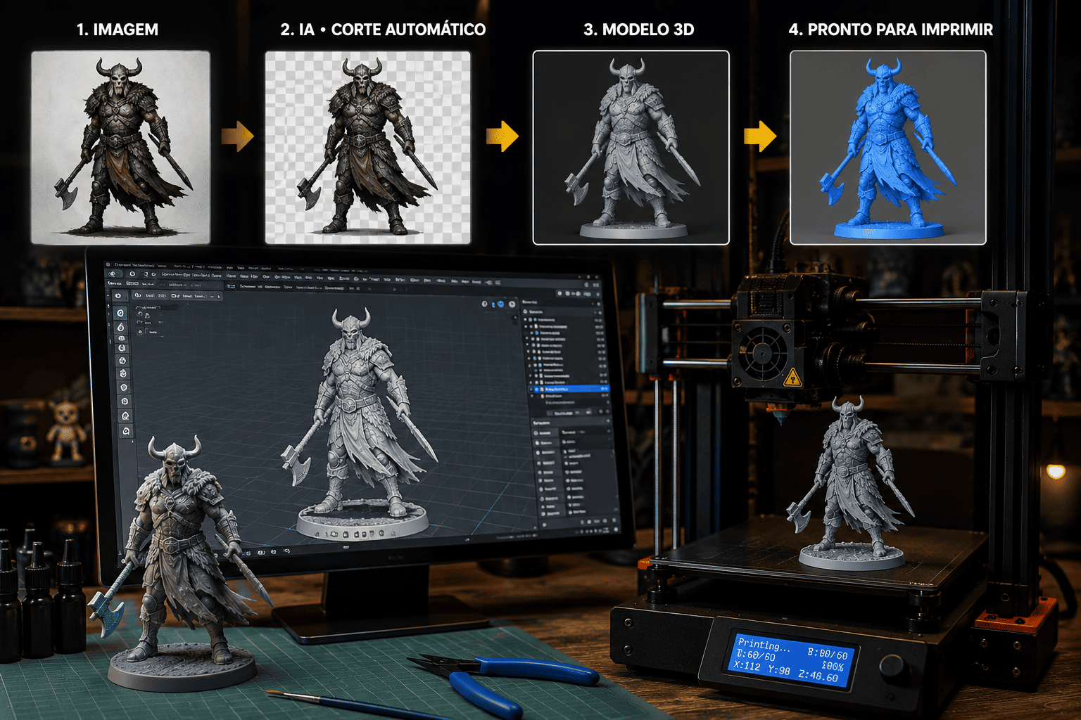Da imagem à miniatura: o fluxo de IA que está acelerando a impressão 3D
